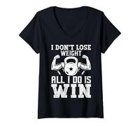 Femme Je ne perds Pas de Poids, Je ne Fais Que Gagner T-Shirt avec Col en V