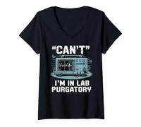 Femme Je ne Peux Pas être dans Lab Purgatory Meme T-Shirt avec Col en V