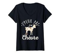 Femme Je ne Peux Pas J'Ai Chèvre T-Shirt avec Col en V