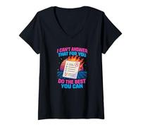 Femme Je ne peux pas répondre à cela car vous faites de votre mieux pour le Test Day T-Shirt avec Col en V