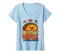 Femme Je ne peux pas résister aux tacos. Meme de tacos drôle et mignon pour les amateurs de nourriture T-Shirt avec Col en V