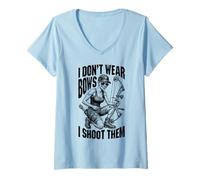 Femme Je ne Porte Pas de nœuds, Je Les Tire à l'arc, Chasse à l'arc T-Shirt avec Col en V