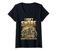 Femme Je ne Ronfle Pas, Je rêve Que Je suis Une Moto, Une Moto, Un Motard drôle T-Shirt avec Col en V