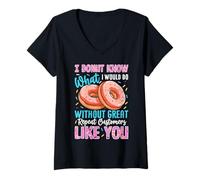 Femme Je ne sais pas ce que je ferais sans d'excellents clients réguliers T-Shirt avec Col en V