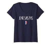 Femme Je ne sais pas - Drôle Je ne sais pas en français professeur T-Shirt avec Col en V
