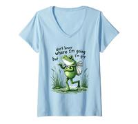 Femme Je ne Sais Pas où Je Vais mais Je suis Gay T-Shirt avec Col en V