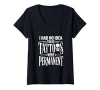 Femme Je ne savais Pas Que Ces Tatouages étaient des Motifs Amusants permanents T-Shirt avec Col en V