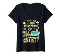 Femme Je ne suis Pas allée Partout mais C'est sur ma liste Funny Travel T-Shirt avec Col en V