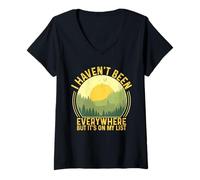 Femme Je ne suis Pas allée Partout mais C'est sur ma liste T-Shirt avec Col en V