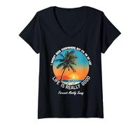 Femme Je ne suis Pas allée Partout mais C'est sur ma liste : Vacances à la Plage T-Shirt avec Col en V