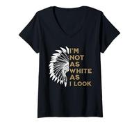 Femme Je ne suis Pas Aussi Blanc Que j'en AI l'air T-Shirt avec Col en V