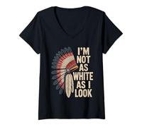 Femme Je ne suis Pas Aussi Blanc Que j'en AI l'air T-Shirt avec Col en V