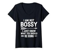 Femme Je ne suis pas autoritaire, je sais juste ce que tu devrais faire de drôle T-Shirt avec Col en V