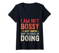 Femme Je ne suis pas autoritaire, je sais juste ce que tu devrais faire. Sarcastique T-Shirt avec Col en V