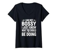 Femme Je ne suis Pas autoritaire, Je Sais Juste ce Que tu Devrais Faire T-Shirt avec Col en V