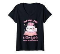 Femme Je ne suis Pas comme Les Autres Filles, Je lis Les Effets Secondaires T-Shirt avec Col en V