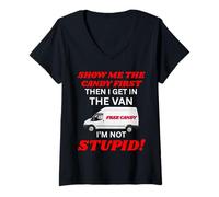 Femme Je ne suis pas effrayant, je dois d'abord me montrer les bonbons T-Shirt avec Col en V