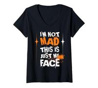 Femme Je ne suis pas fou, c'est juste mon visage. T-Shirt avec Col en V
