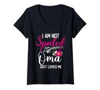 Femme Je ne suis pas gâtée, ma mère m'aime tout simplement T-Shirt avec Col en V