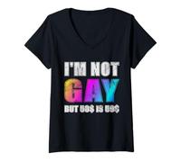 Femme Je ne suis Pas Gay mais 50$ C'est 50$ T-Shirt avec Col en V