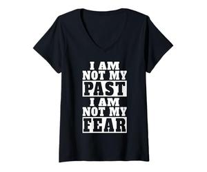 Femme Je ne suis Pas Mon Ancienne Affirmation de la Loi de l'attraction T-Shirt avec Col en V