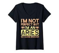 Femme Je ne suis pas parfait mais je suis un Bélier si proche, assez drôle T-Shirt avec Col en V