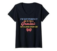 Femme Je ne suis pas parfait mais je suis un Gémeaux si proche, assez drôle T-Shirt avec Col en V