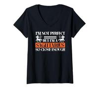 Femme Je ne suis pas parfait mais je suis un Sagittaire si proche, assez drôle T-Shirt avec Col en V
