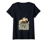 Femme Je Ne suis Pas Parfaite mais Je suis Cavaliere Et C Est T-Shirt avec Col en V
