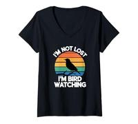 Femme Je ne suis Pas Perdu, Je suis en Train d'observer Les Oiseaux T-Shirt avec Col en V