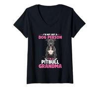 Femme Je ne suis pas qu'une personne qui aime les chiens, je suis une grand-mère Pitbull T-Shirt avec Col en V
