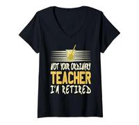 Femme Je ne suis Pas Un Prof Moyen Je vis ma Meilleure Retraite T-Shirt avec Col en V
