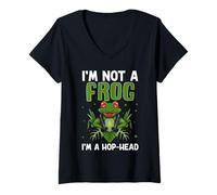 Femme Je ne suis Pas Une Grenouille, Je suis Un Hop-Head T-Shirt avec Col en V