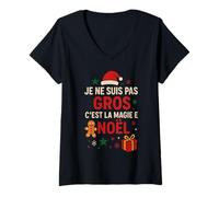 Femme Je ne suis Pas Une Grosse Magie de Noël T-Shirt avec Col en V
