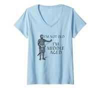 Femme Je ne suis Pas Une Vieille Histoire médiévale drôle T-Shirt avec Col en V