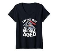 Femme Je ne suis pas vieux, je suis un chevalier drôle d'âge mûr T-Shirt avec Col en V