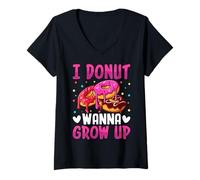 Femme Je ne veux pas grandir T-Shirt avec Col en V