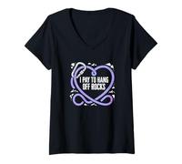 Femme Je paie pour Hang Off Rocks Rock Climber Boulderer T-Shirt avec Col en V