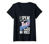 Femme Je Parle au nom de Ceux Qui n'ont Pas de Voix Animal Rescue Shelter T-Shirt avec Col en V