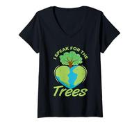 Femme Je Parle pour Les Arbres La Journée de la Terre Chaque T-Shirt avec Col en V