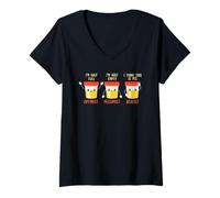 Femme Je Pense Que C'est du Pipi ! Réaliste, optimiste, Pessimiste, à moitié Vide T-Shirt avec Col en V