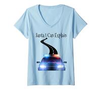 Femme Je Peux Expliquer l'excuse de Noël au Père Noël avec Une Voiture de Police T-Shirt avec Col en V