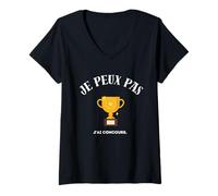 Femme Je peux pas, j'ai concours T-Shirt avec Col en V
