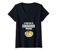 Femme Je Peux Pas J'Ai Couscous marocain T-Shirt avec Col en V