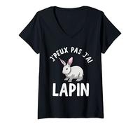 Femme Je Peux Pas J'ai Lapin - Propriétaire De Lapin Cadeaux T-Shirt avec Col en V
