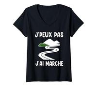 Femme Je Peux Pas J'ai Marche Marcheur T-Shirt avec Col en V