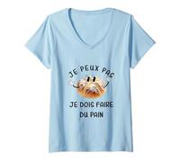 Femme Je Peux Pas J'ai Pain Boulangerie Idée-cadeau Boulanger T-Shirt avec Col en V