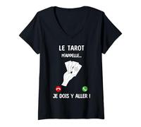 Femme Je peux pas j'ai Tarot T-Shirt avec Col en V