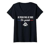 Femme Je Peux Pas Je suis de Garde Pompier Pompiers Drôle Humour T-Shirt avec Col en V