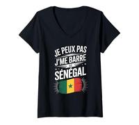Femme Je Peux Pas J'Me Barre Au Sénégal T-Shirt avec Col en V